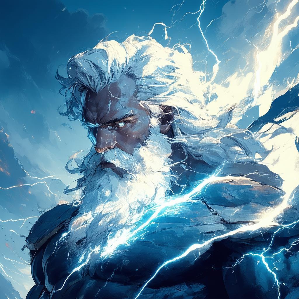 Rugged Zeus God of Thunder Animated