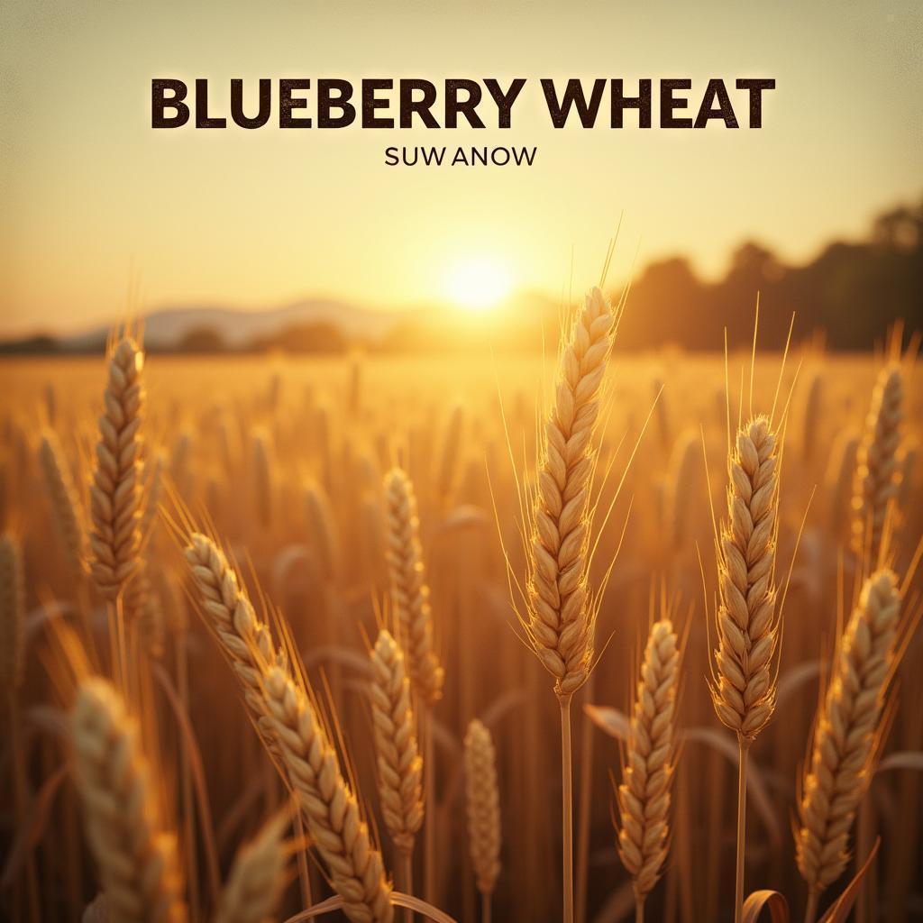 Vintage Blueberry Wheat Travel Poster Glow