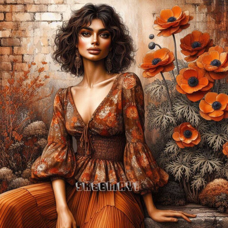 Stunning Indian Woman In Watercolor Art