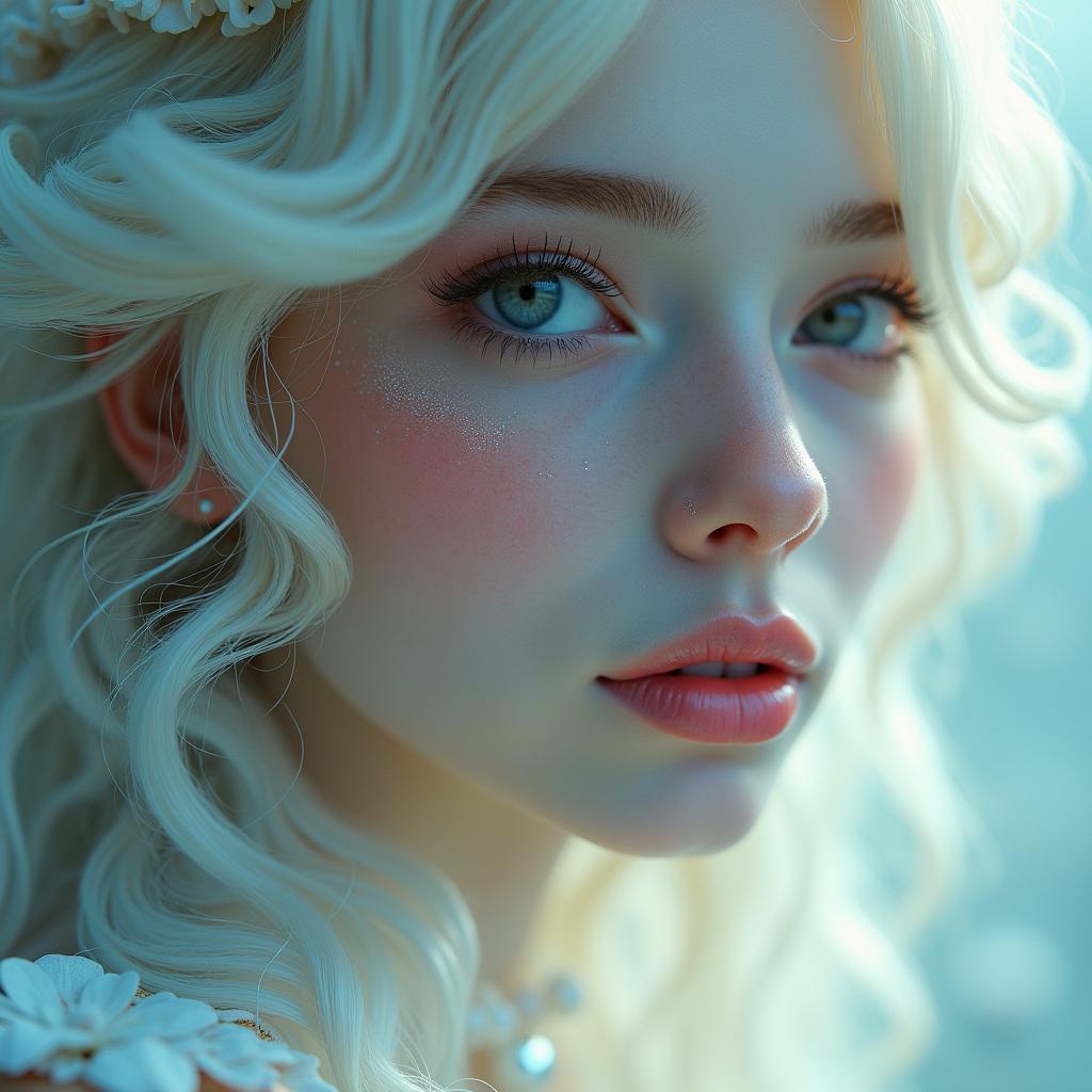 Ethereal Female Portrait in Pastel Enchantment