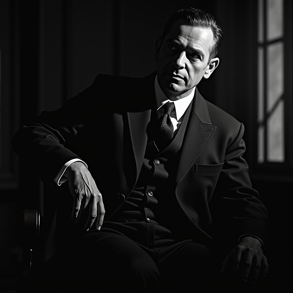 Oppenheimer in Dramatic Chiaroscuro Film Grain
