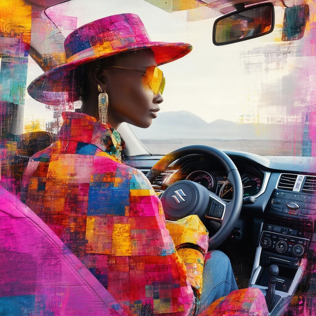 Fashion Designer Driving a Suzuki Vitara Collage