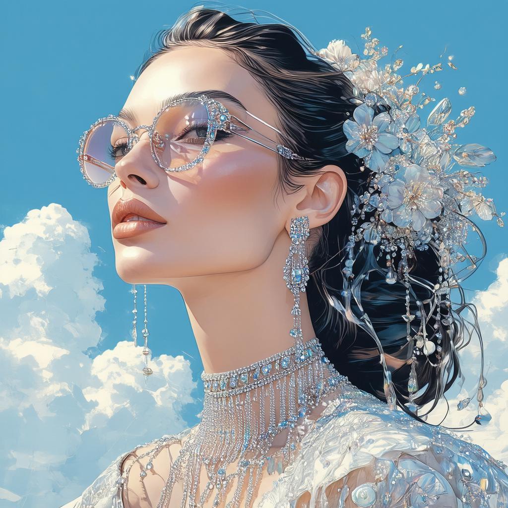 Bella Hadid in Art Nouveau Crystal Chains
