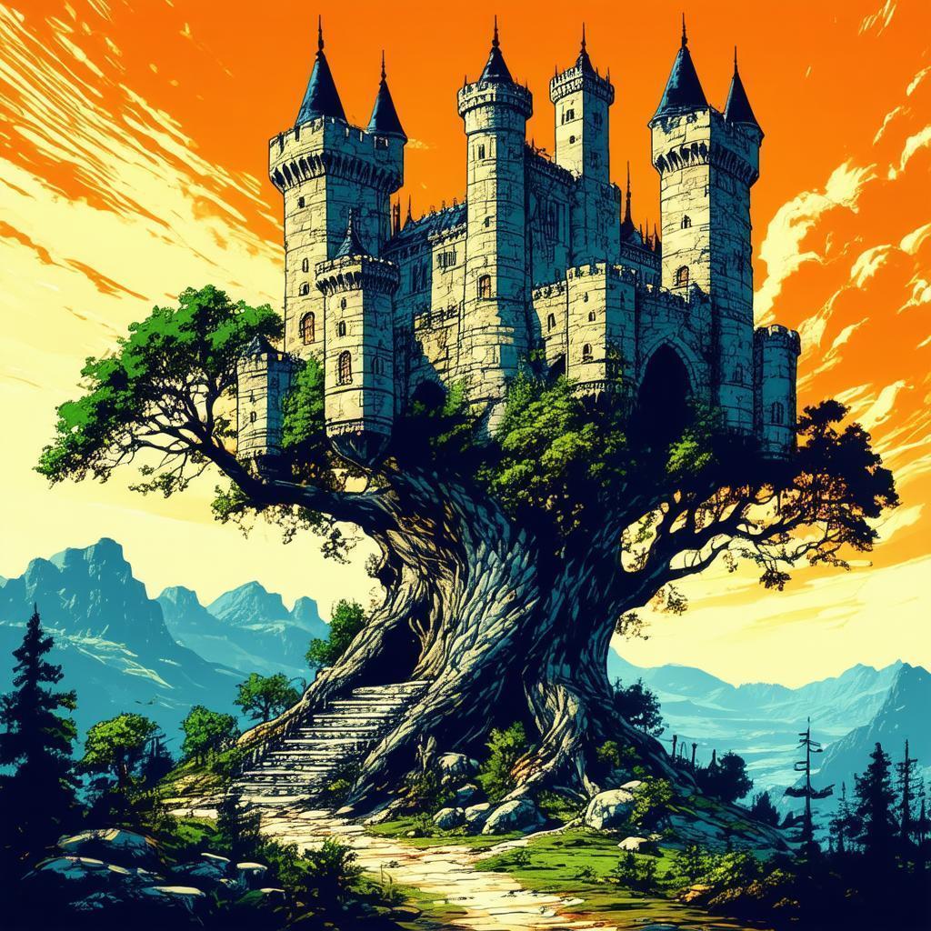 Epic Castle Atop a Colossal Stone Tree