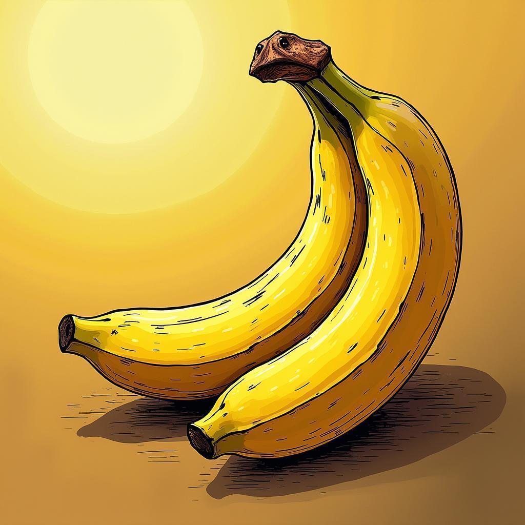 Manga Banana in Fine Golden Hour Linework