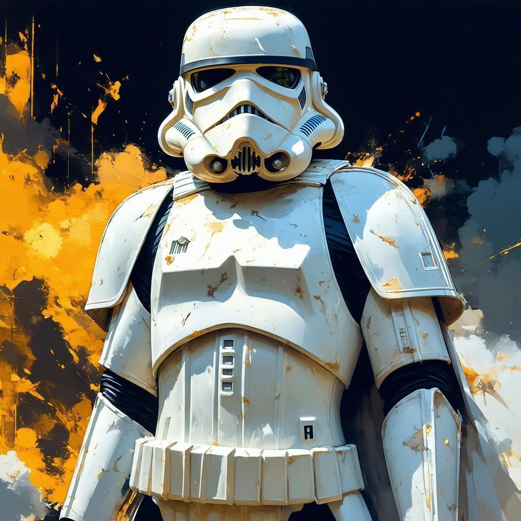 White Stormtrooper in Bold Manga Patterns