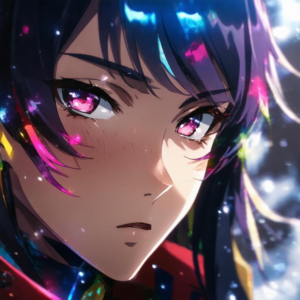 Macro Anime Faces in Ethereal Reflections