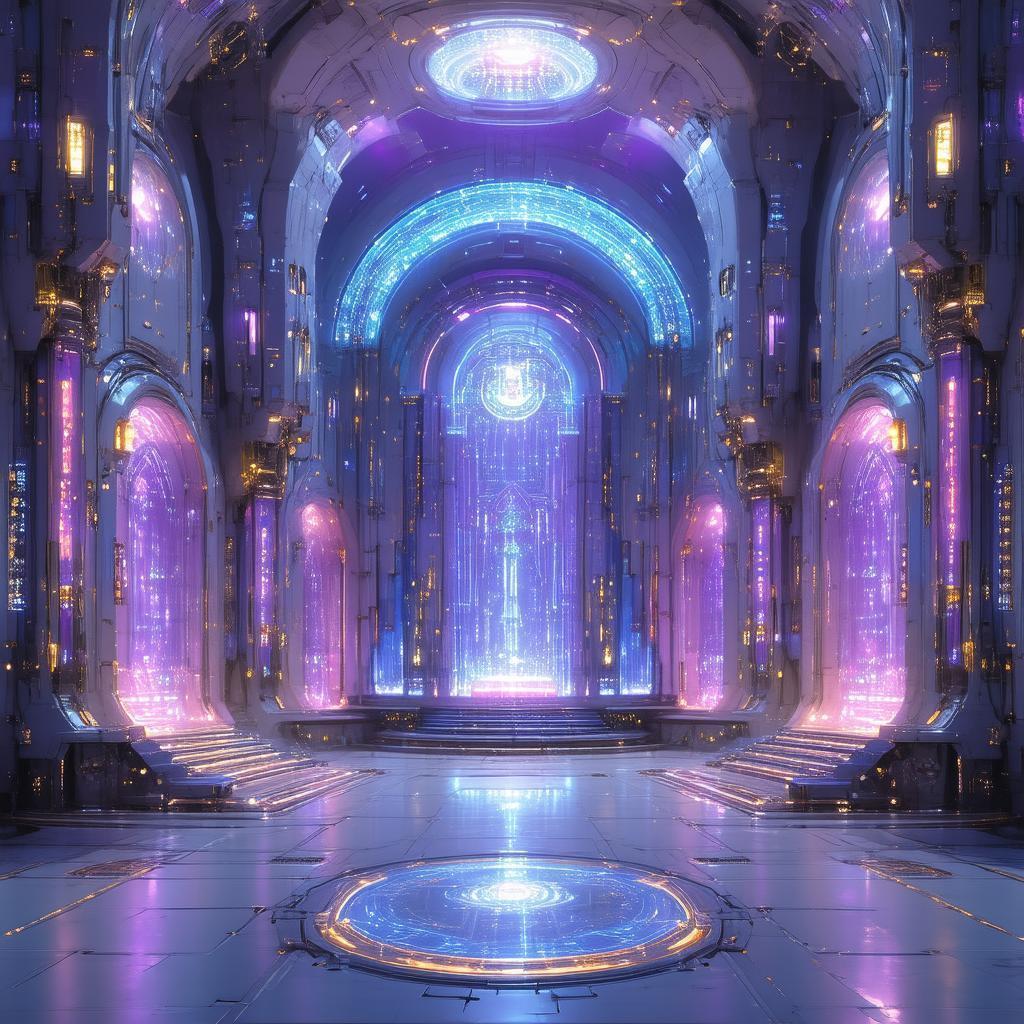 Sacred Cybernetic Chamber in Elegant Archviz