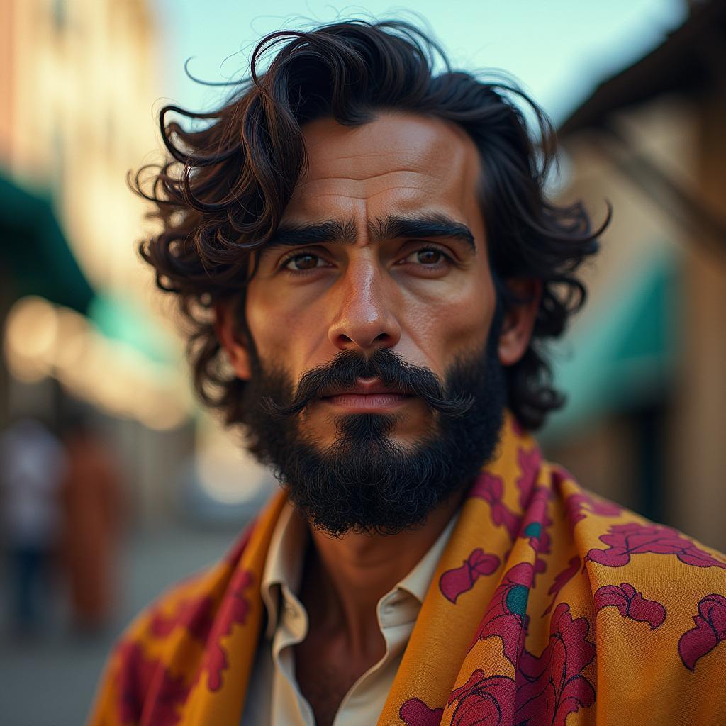 Bearded Arab Jedi in Colorful CineStill