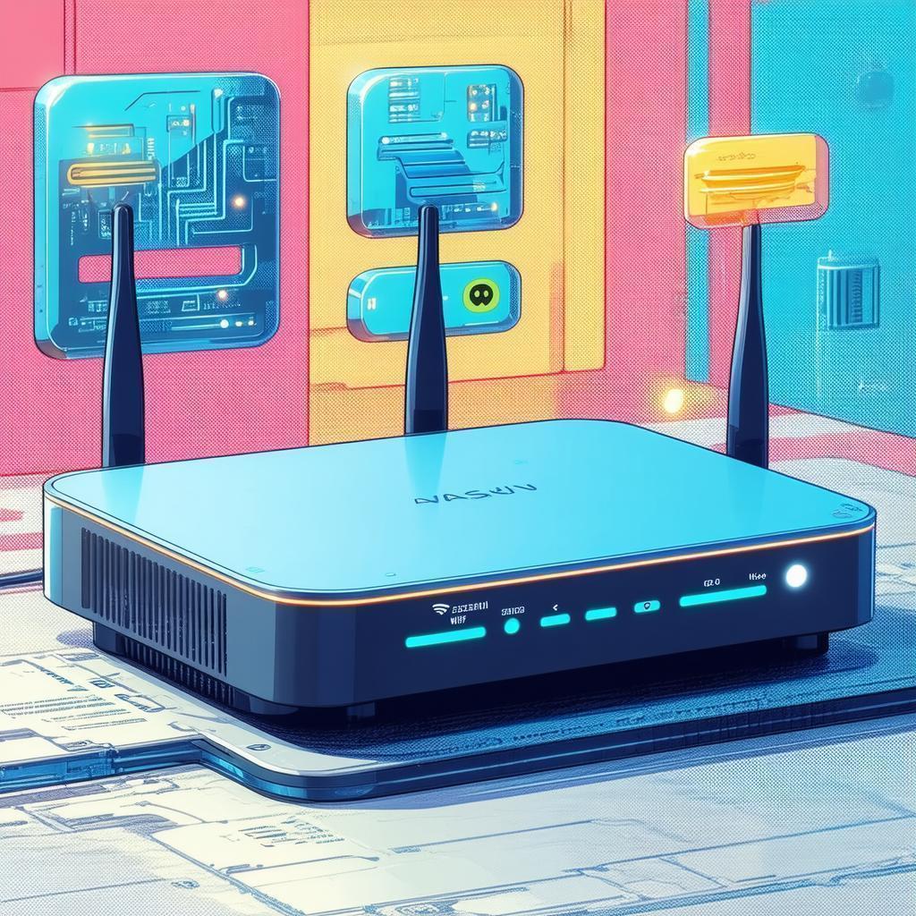 Futuristic WiFi Mesh Routers in Manga Style