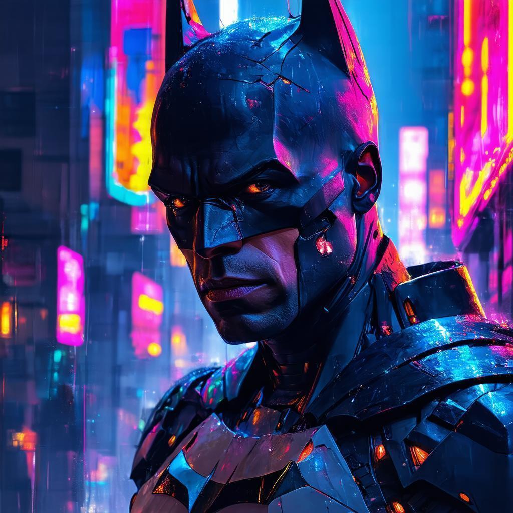 Batman Beyond in Vivid Neonpunk Light
