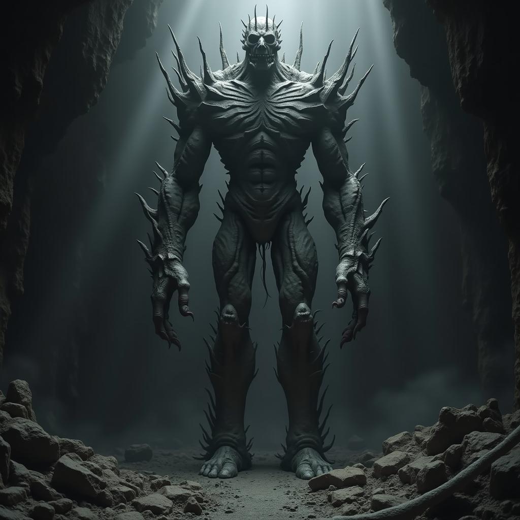 Ominous Floating Steel Giant in Claymation