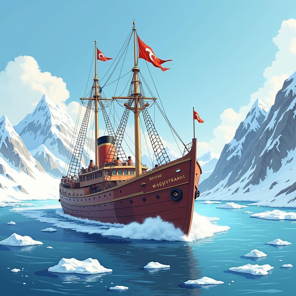 Mighty Ship MIGUSTRAHIL Cuts Icy Waters