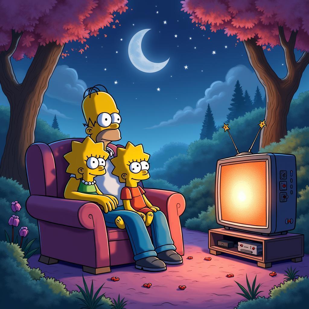 Simpsons Family on an Enchanted Couch