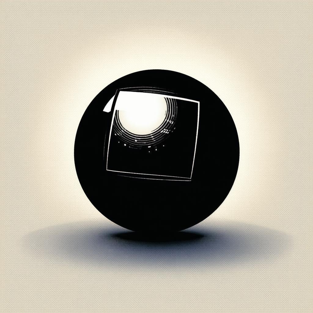 Bold Manga Sphere With Dark Square Motif