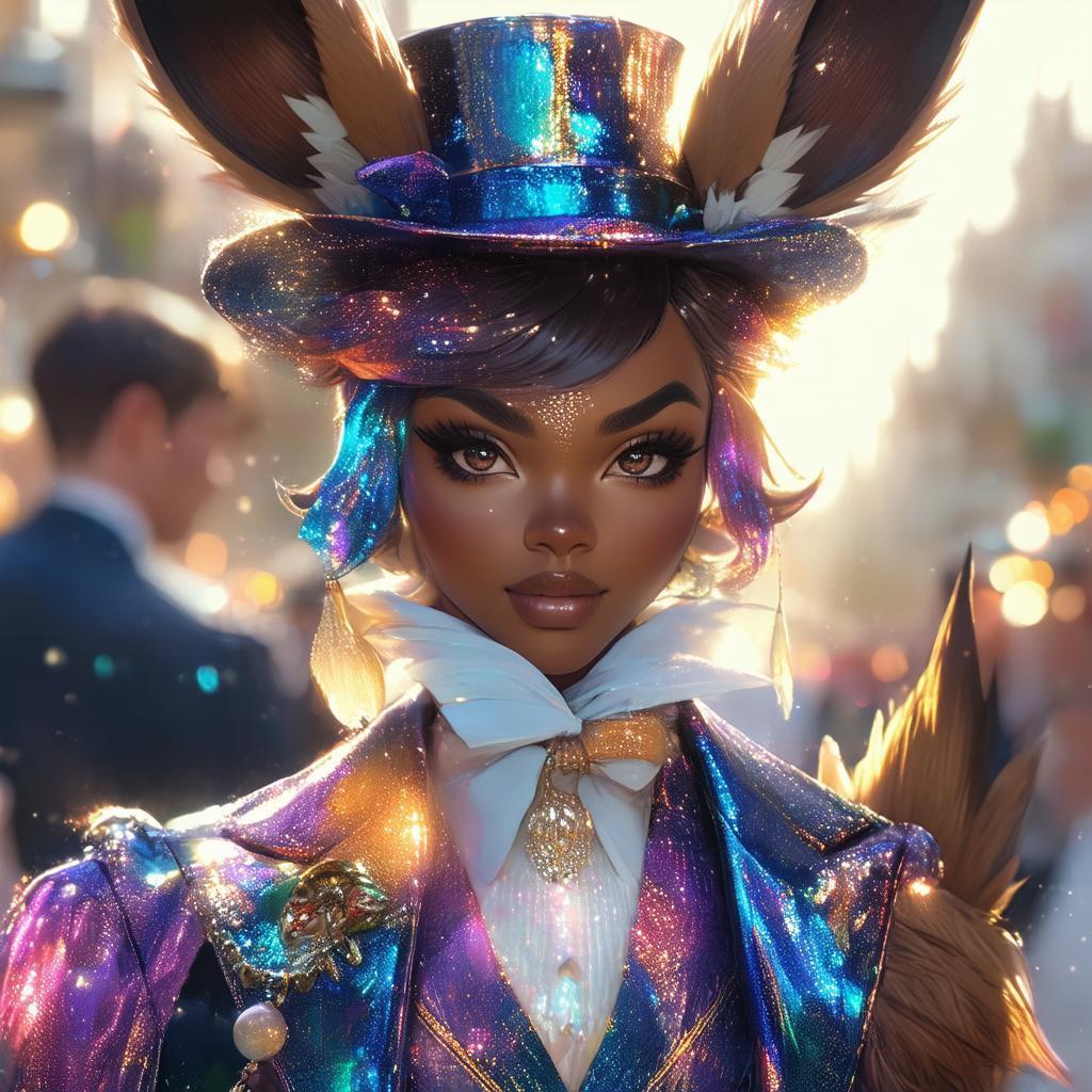 Elegant Eevee Humanization In Pearlescent Detail