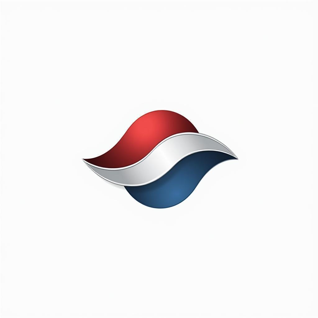 Minimalist Luxury Wave Logo In Steel Tones