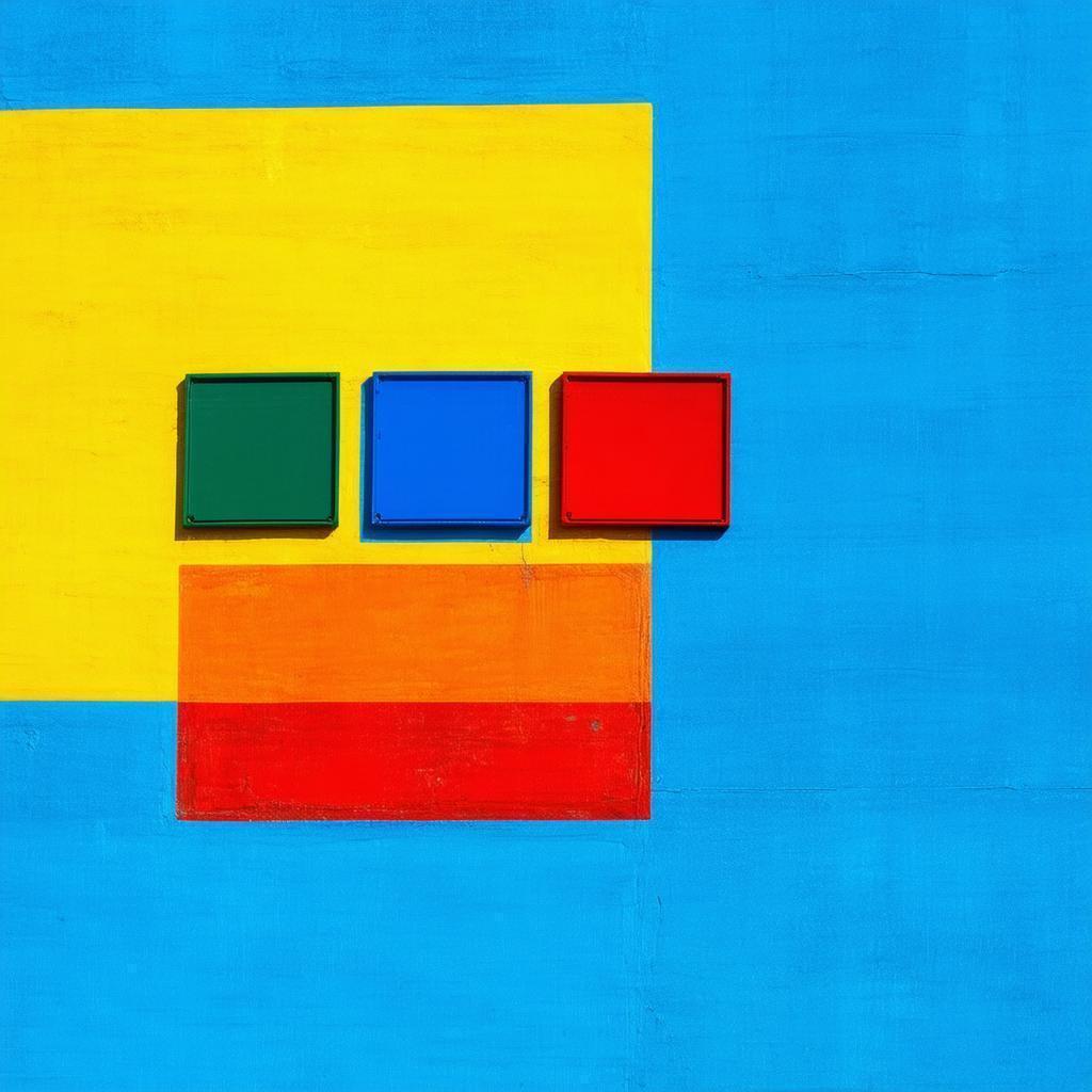 Vivid Photograph Of Three Primary Squares