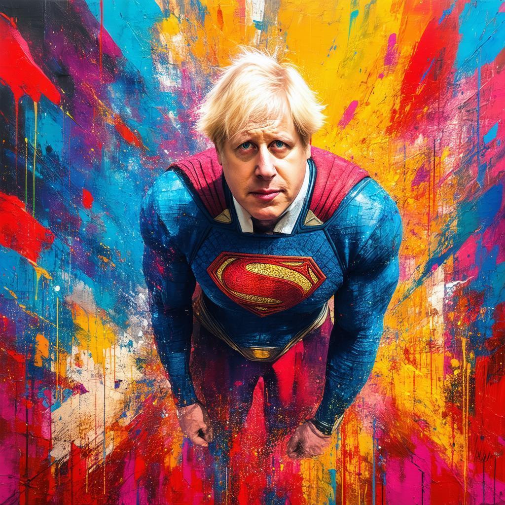 Boris Johnson As Superman Graffiti Mural