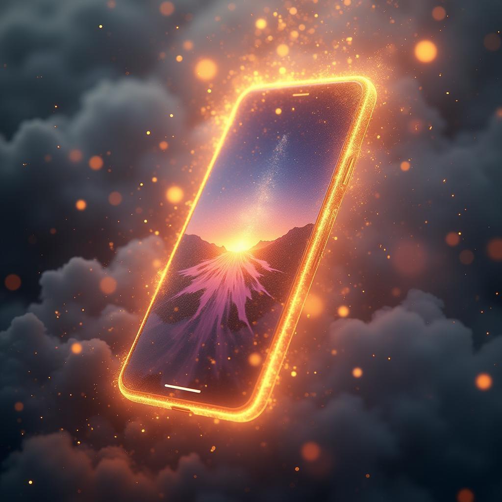 Dreamy Fantasy Smartphone Amid Luminous Mist