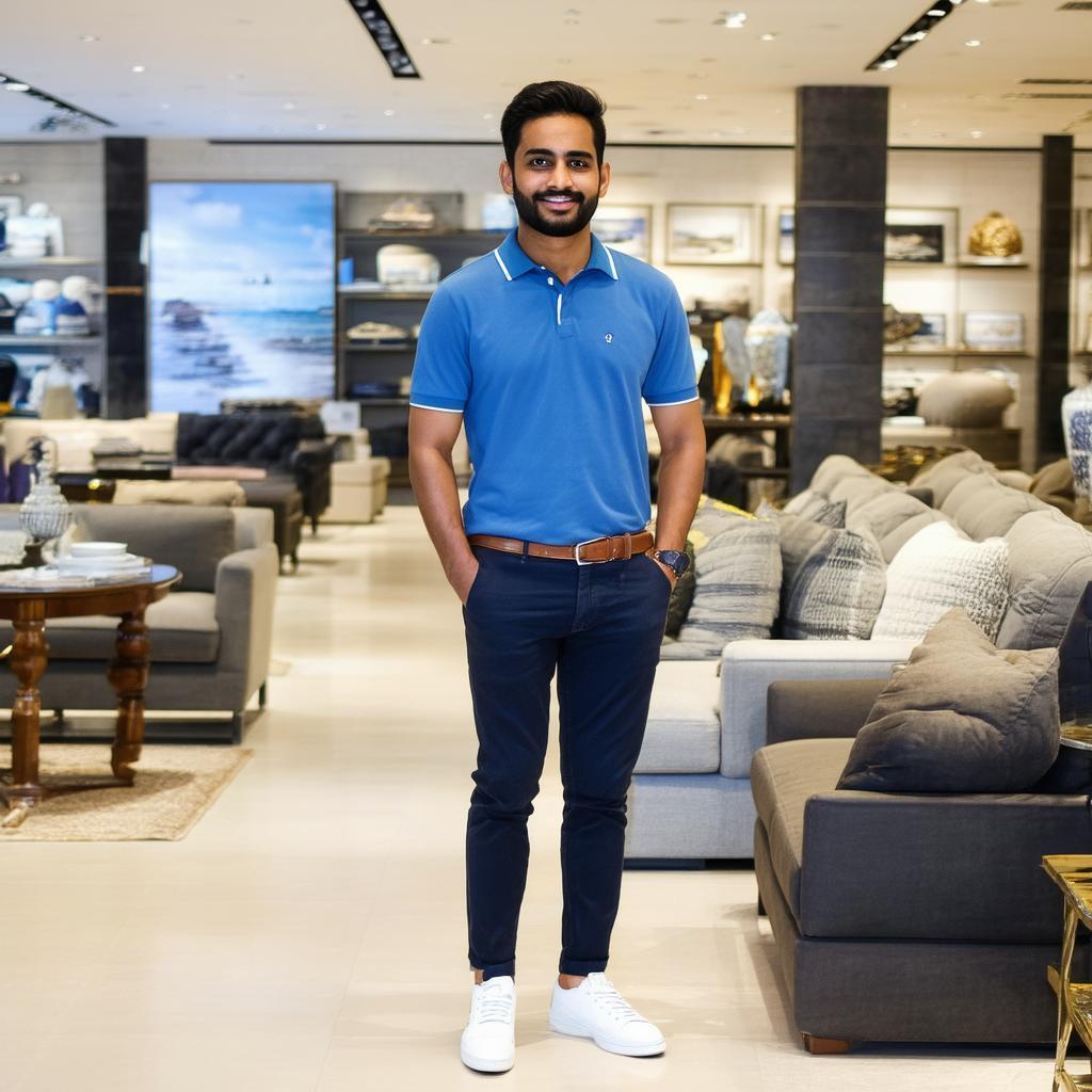 Confident Salesperson In Modern Furniture Store