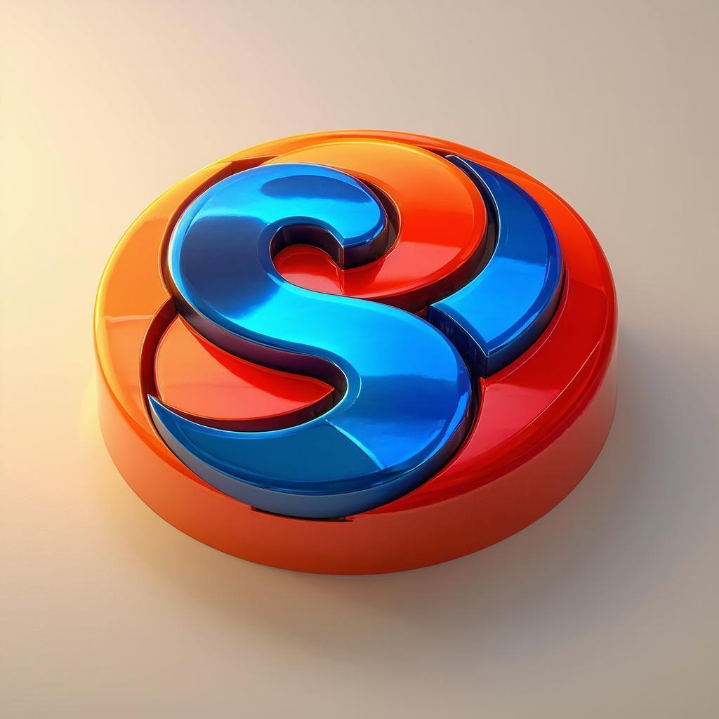 Polished Shini Logo In Vibrant 3D