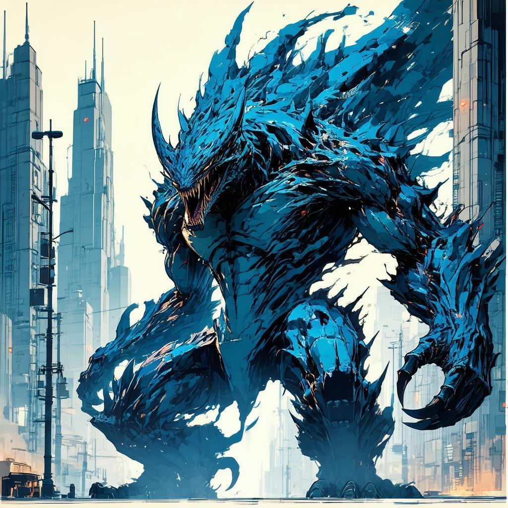 Fierce Manga Monster Stalking Future City