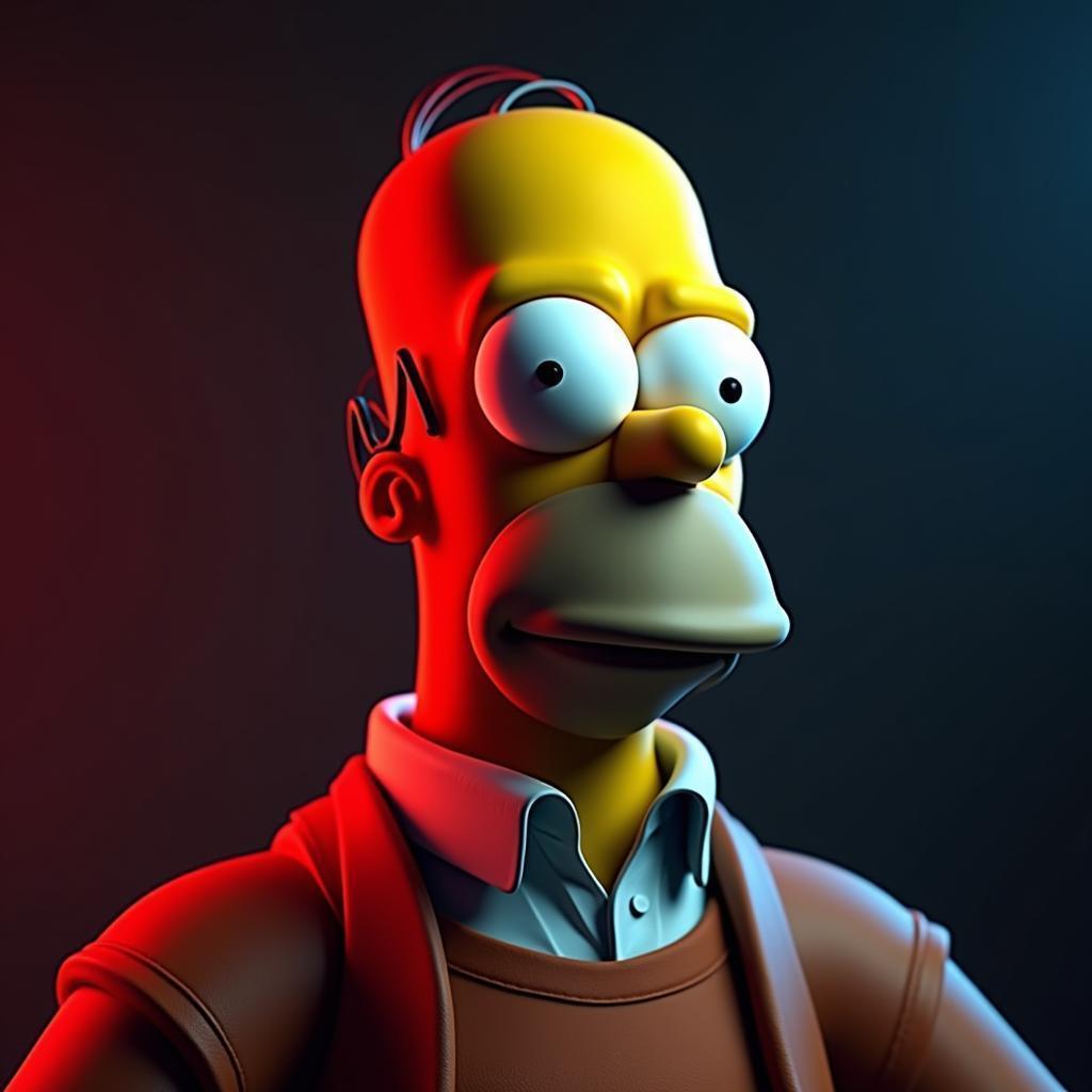 Homer Simpson Reimagined As Human 3D Portrait