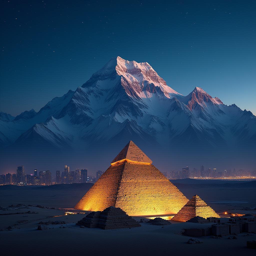 Manhattan Spires Beneath Mount Everest Starlight