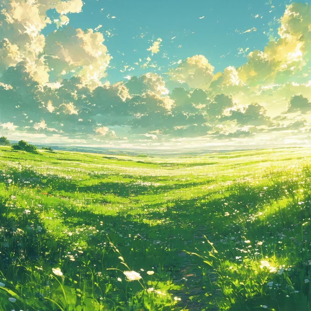 Dynamic Anime Battle On Lush Meadow