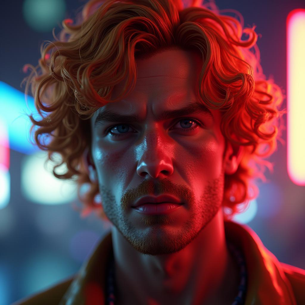 Curly Haired GTA Man In Glowwave
