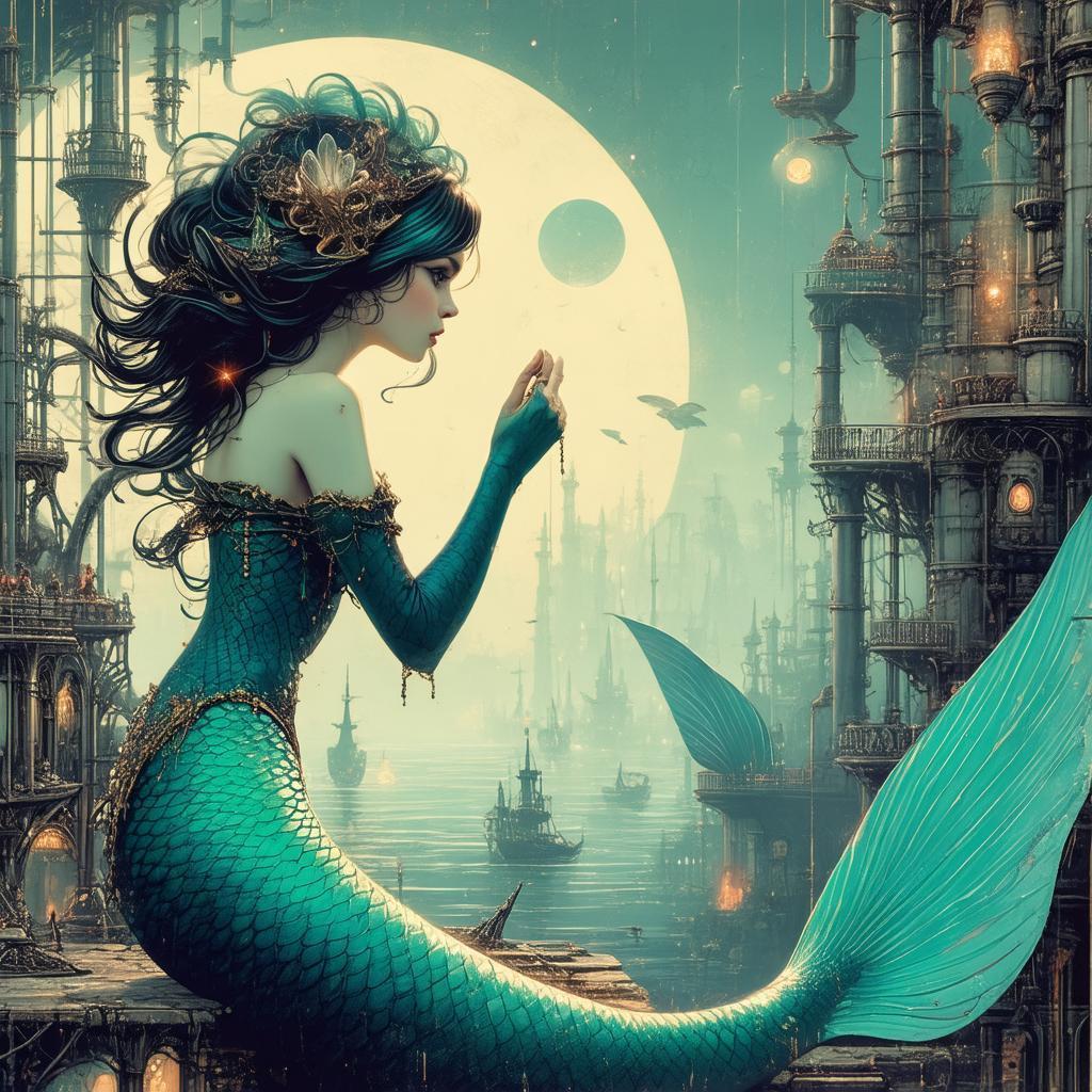 Lofi Biopunk Mermaid In Octane Render
