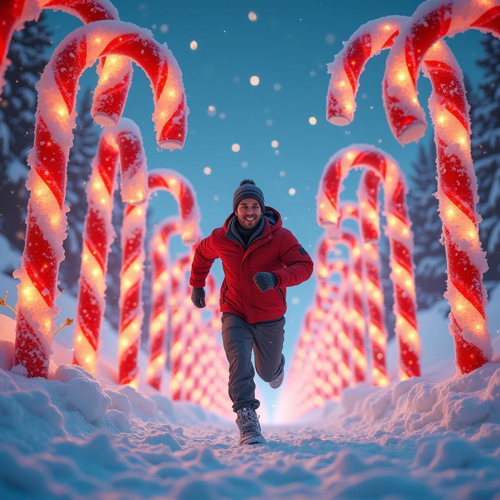 Sprinting Through Candy Cane Christmas Wonderland