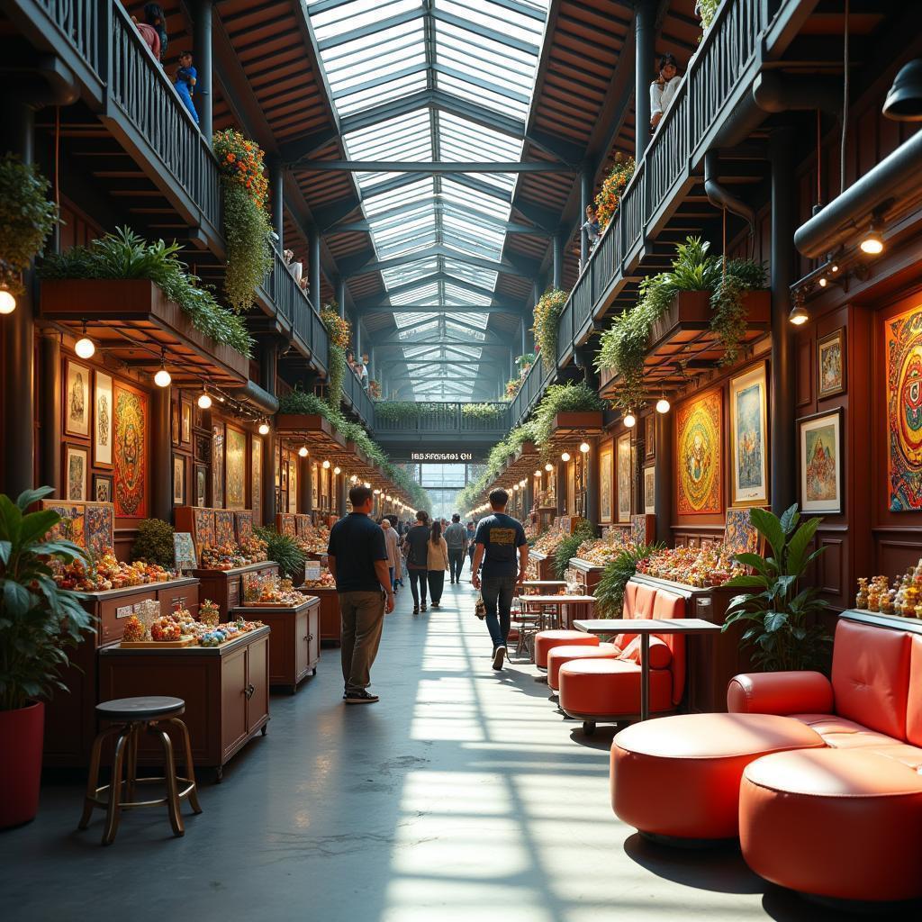 Bustling Modern Market In Mexico City