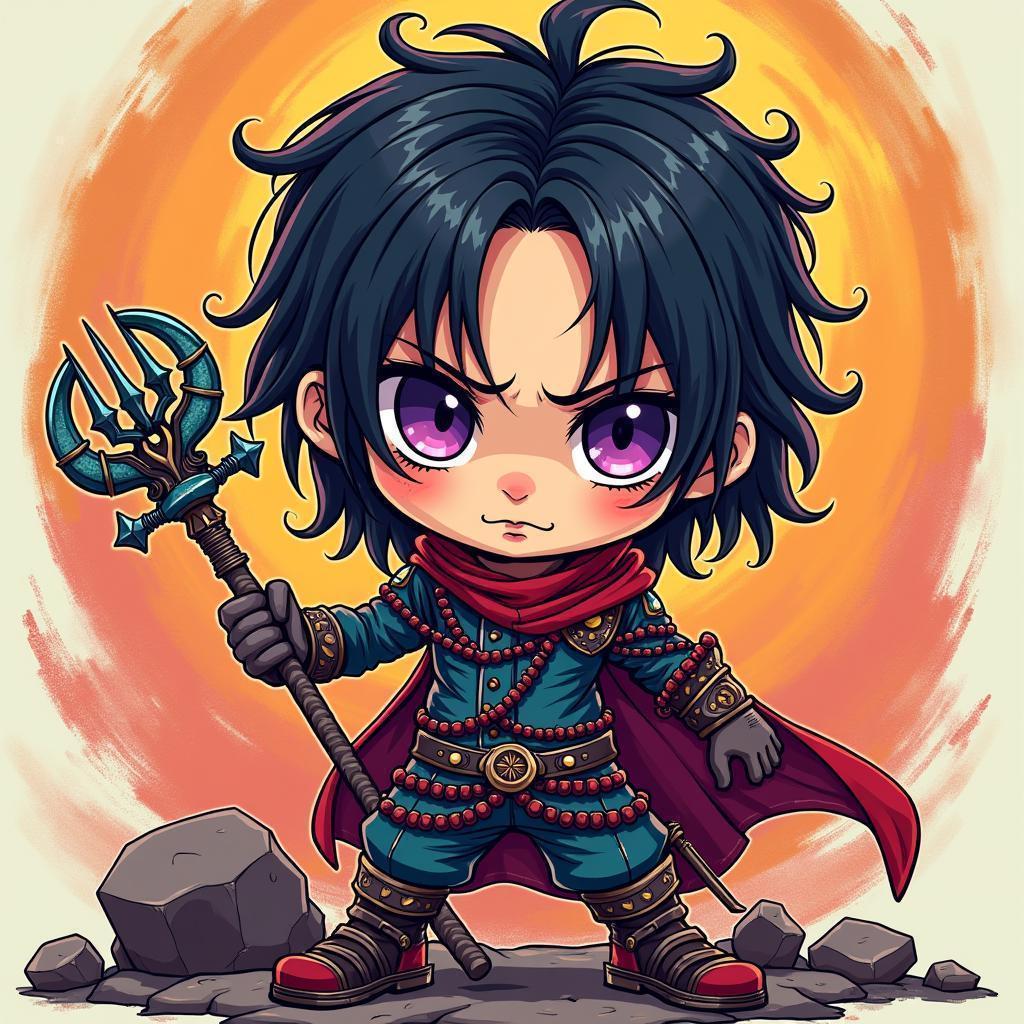 Chibi Trent Reznor In Fantasy Manga