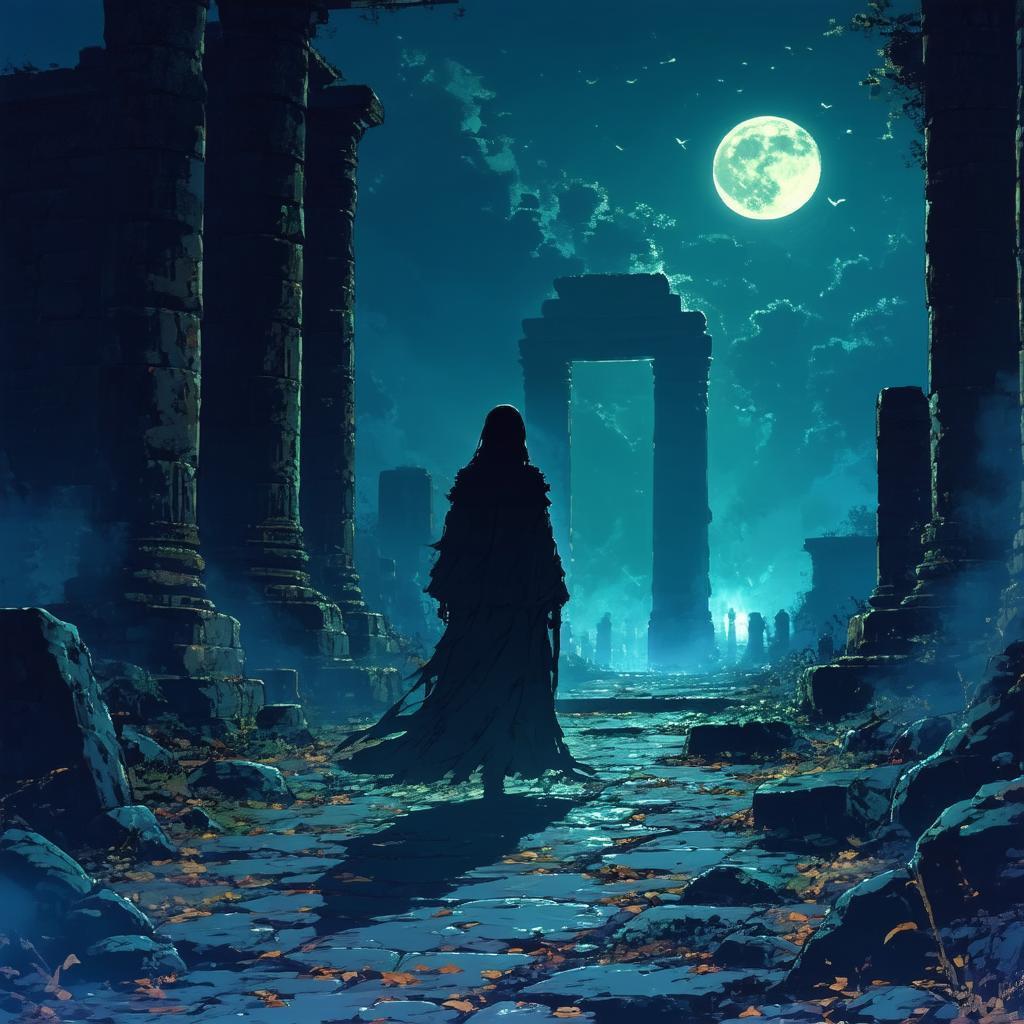 Ghostly Shadow Before The Ancient Tomb