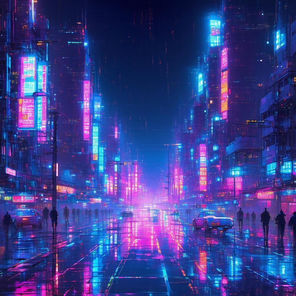 Electric Cyberpunk Chaos In Neon Cityscape