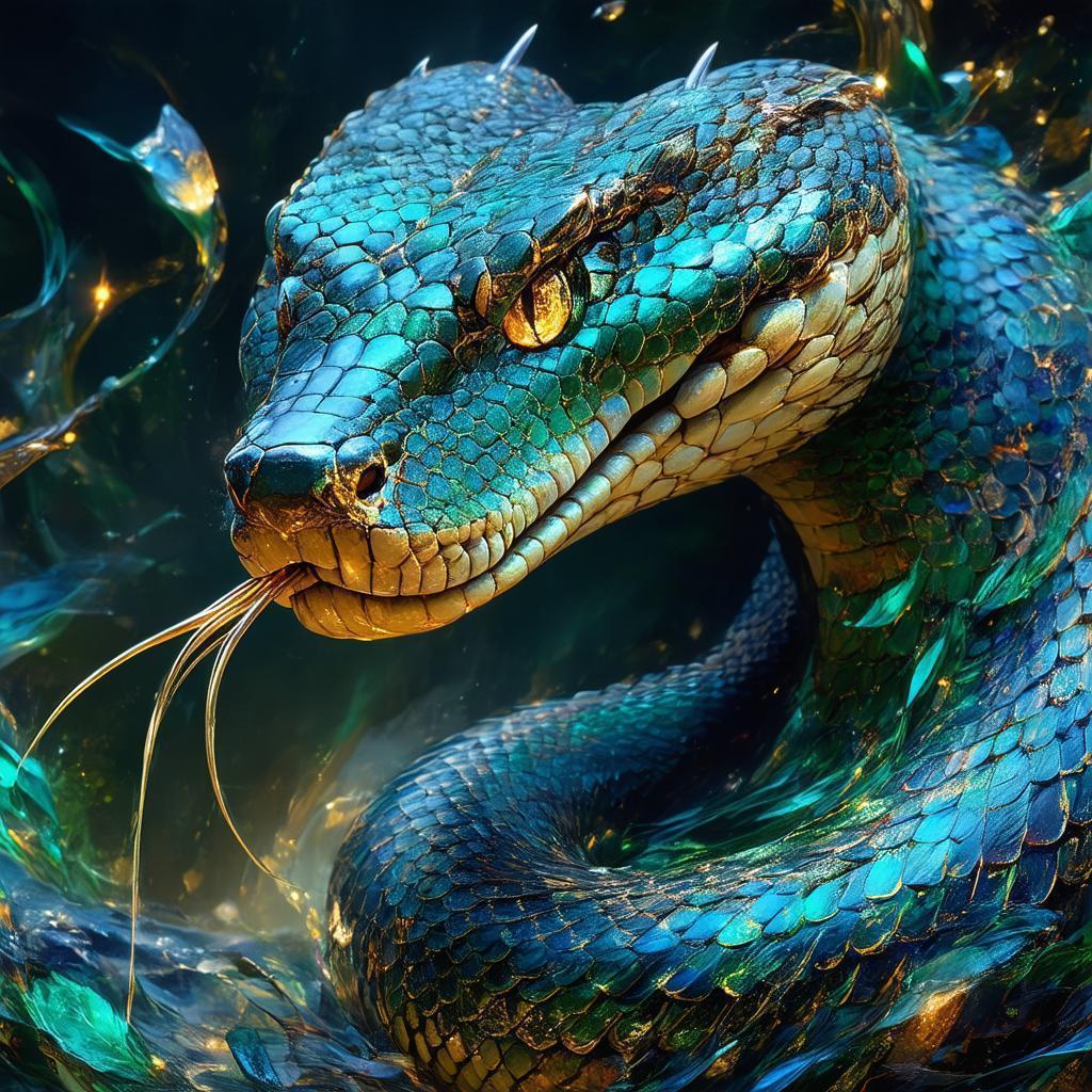 Mystical Viper Portrait In High Fantasy