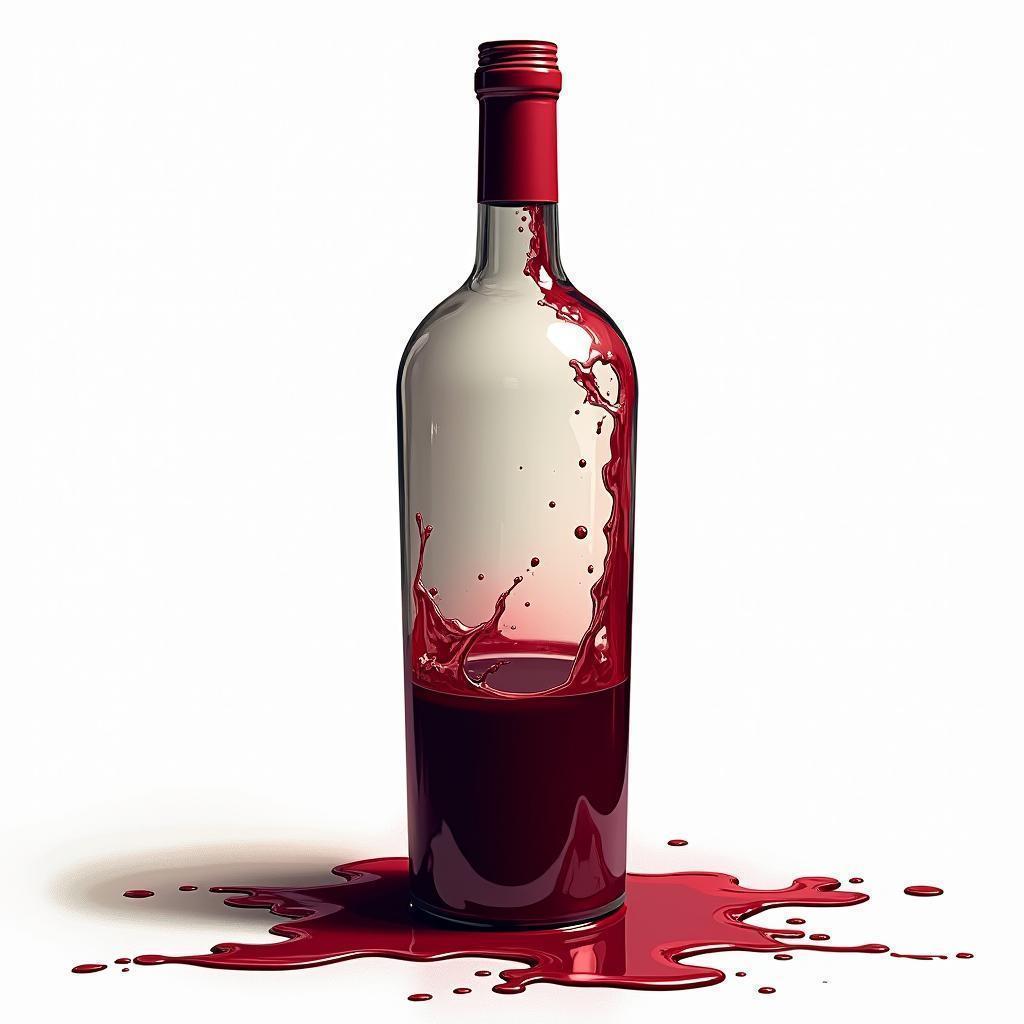 Manga Wine Bottle With Dramatic Splash