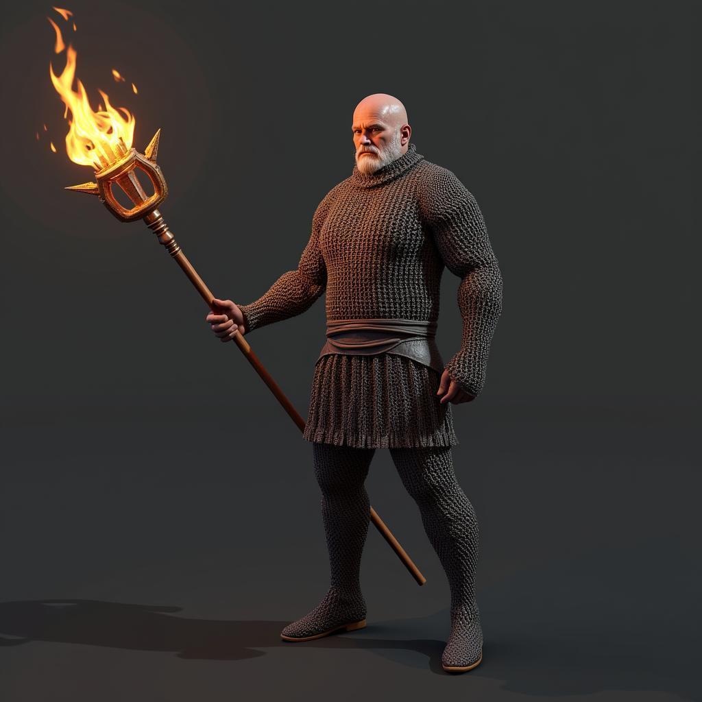 Edgar Davis Bearing A Fire Staff