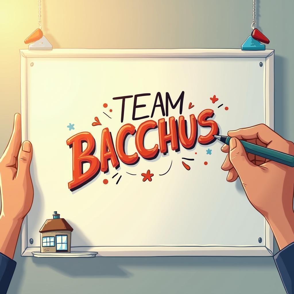 Playful Whiteboard Logo For Team Bacchus