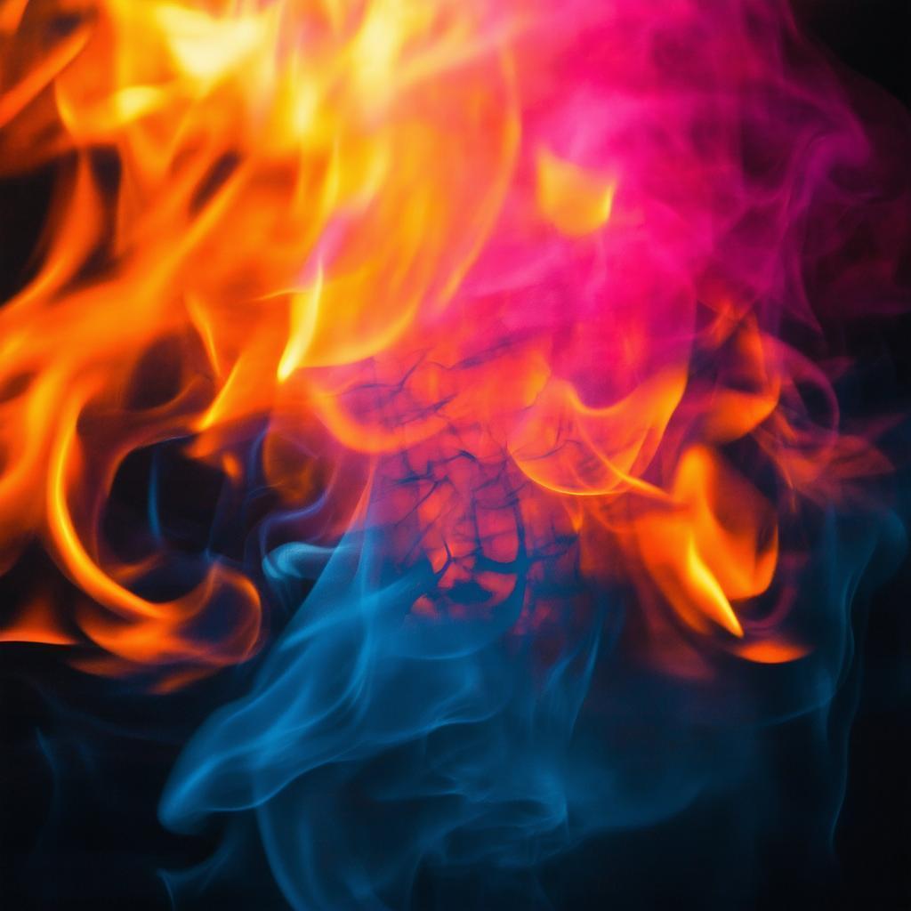 Abstract Flames And Smoke In Bokeh