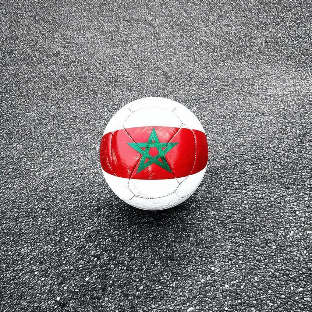 Morocco Flag Ball In Monochrome Grain
