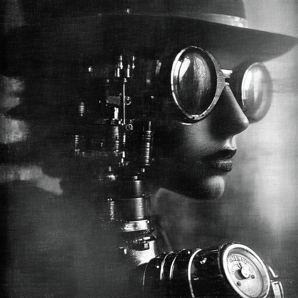Gritty Steampunk Portrait In Deep Shadows