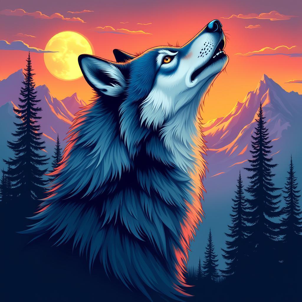Howling Wolf Moon In Energetic Manga
