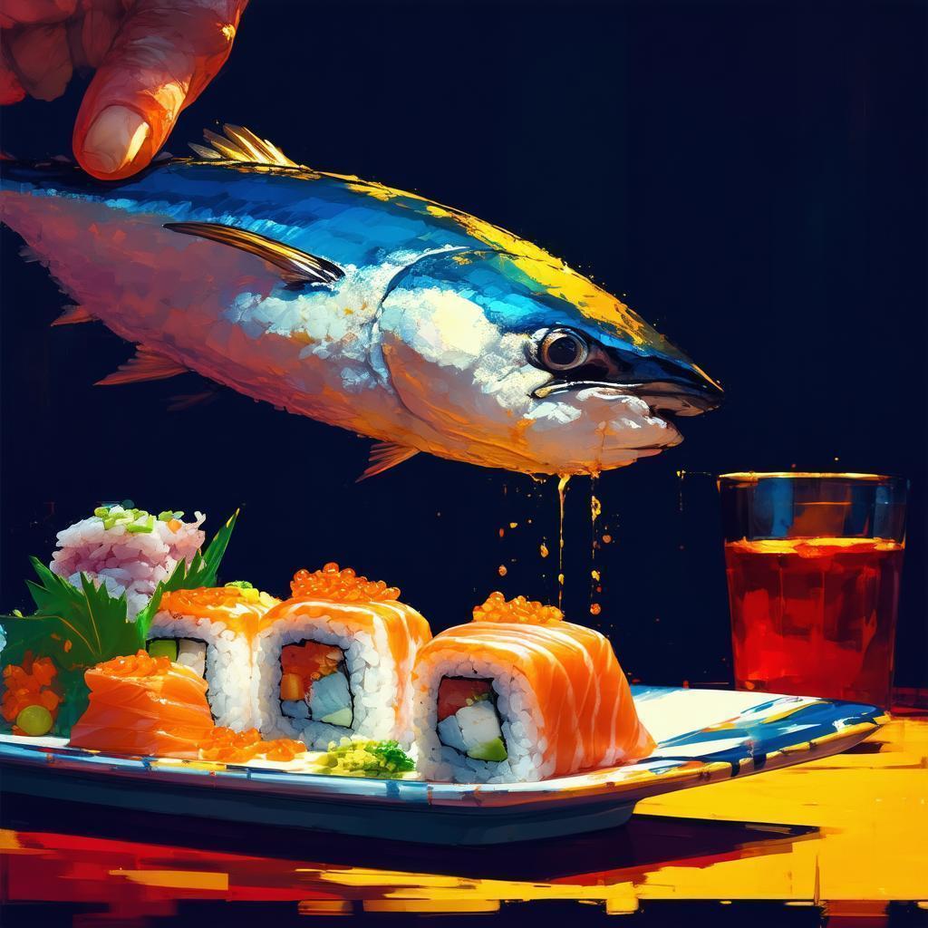Mr Tuna Feasting On Noir Sushi