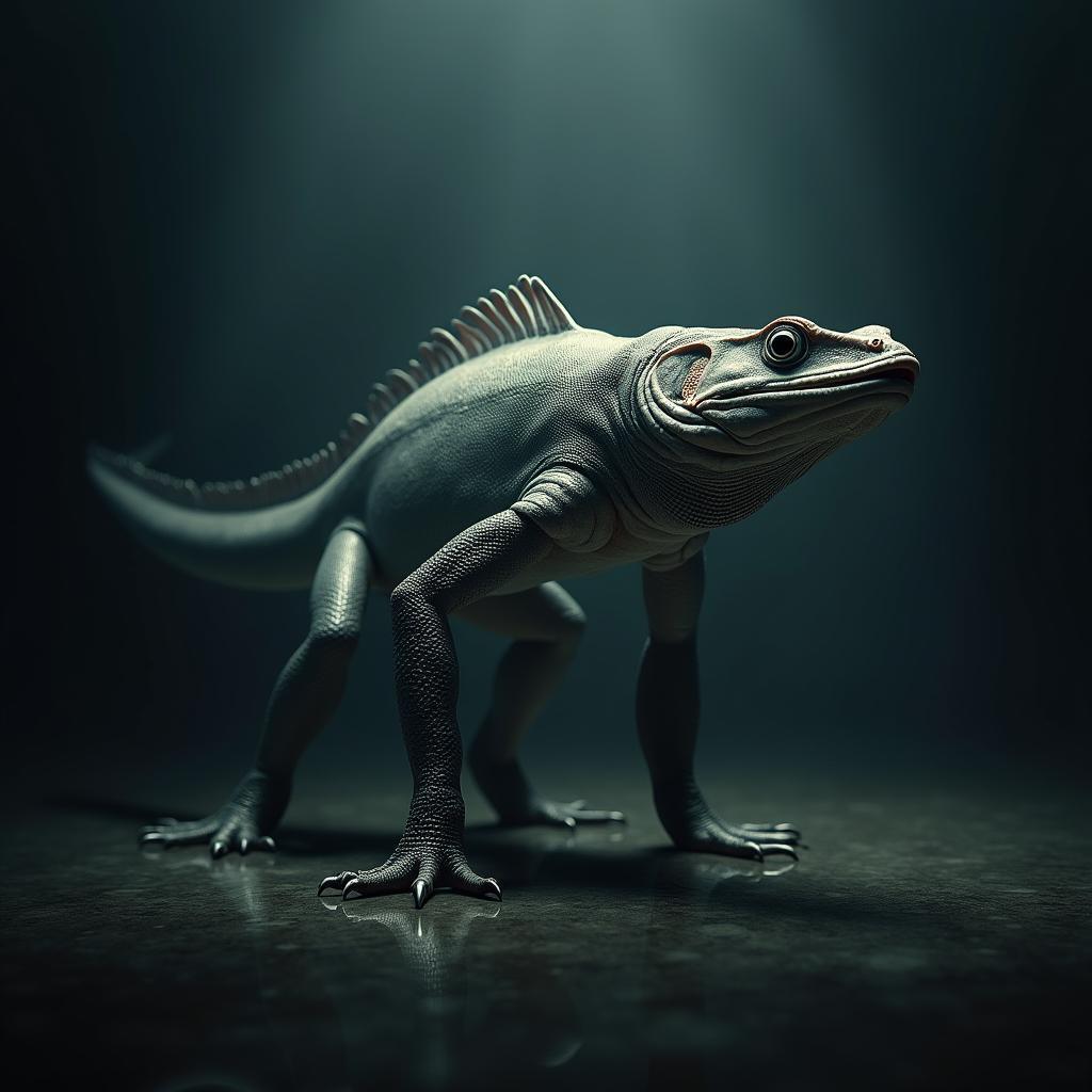 Four Legged Fish Lizard In Vignette