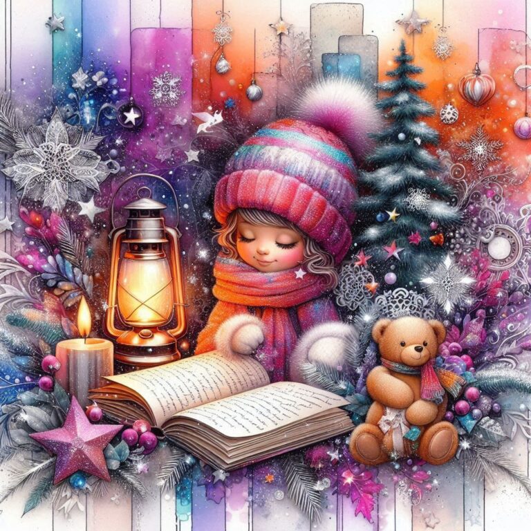 Whimsical Christmas Scrapbook with Girl