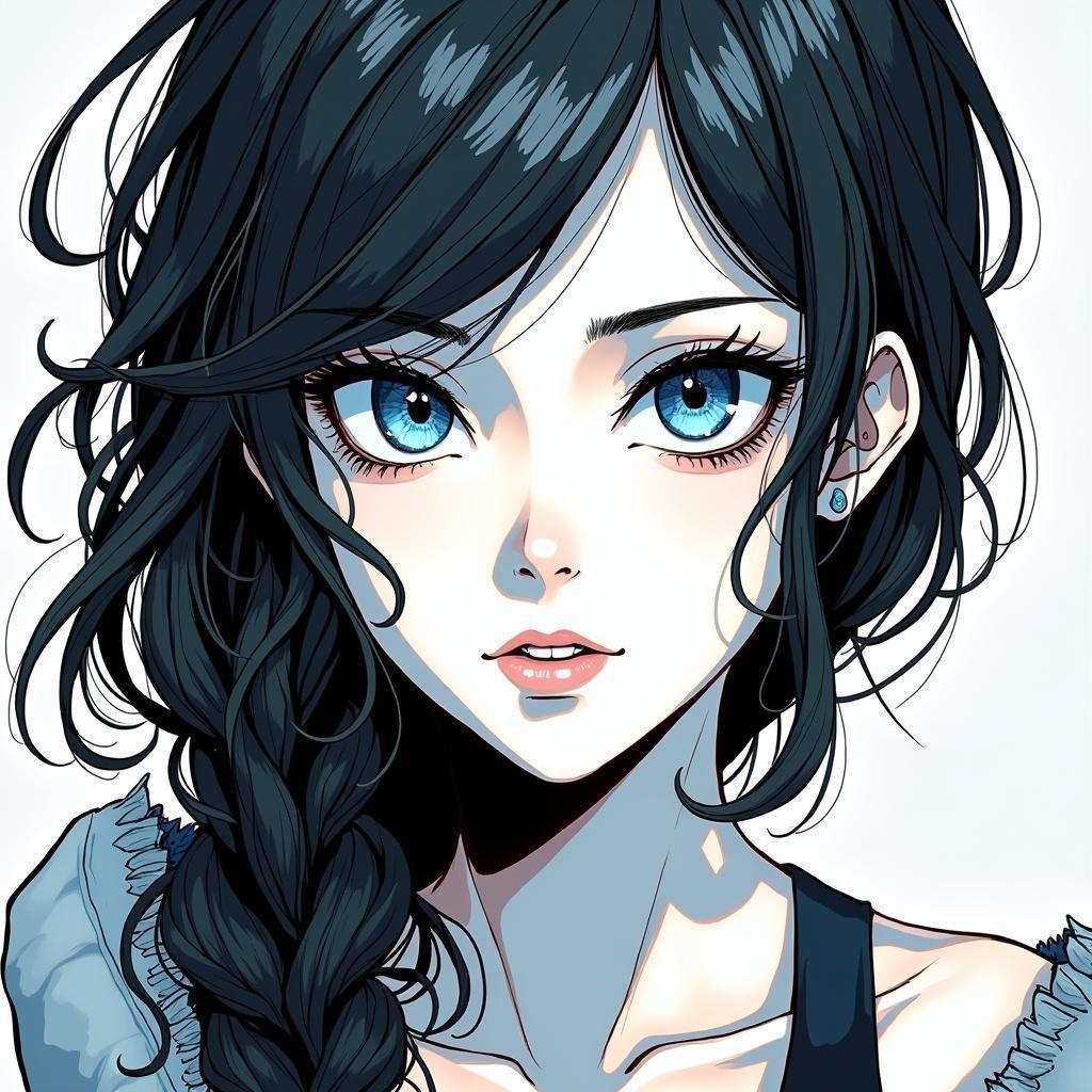 Mysterious Manga Muse With Blue Eyes