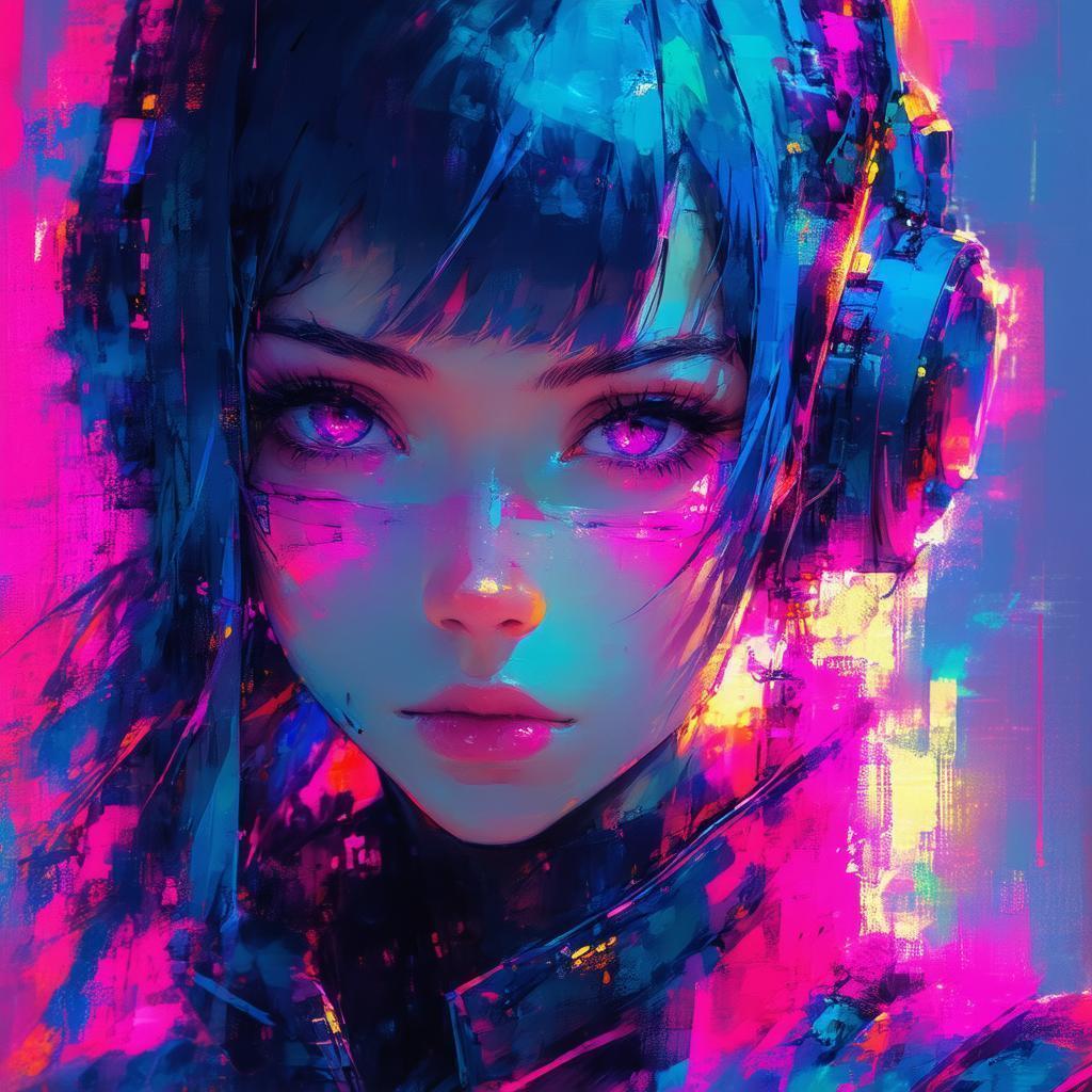 Dystopian Anime Portrait With Captivating Gaze